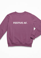 Festive Af christmas jumper in plum 