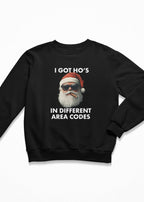 I got ho's in different area codes christmas jumper in black