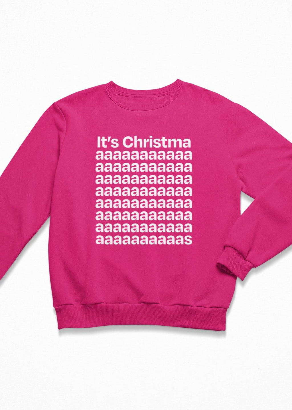 It's christmaaaas christmas jumper in pink