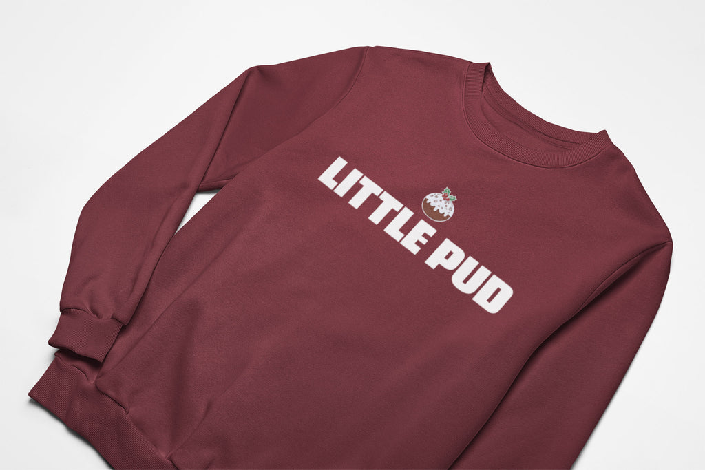 Little Pud christmas jumper in burgundy