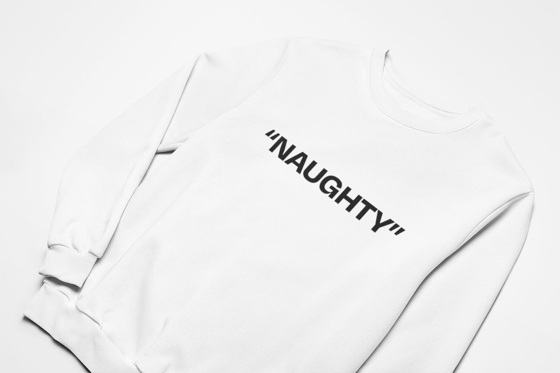 Naughty christmas jumper in white