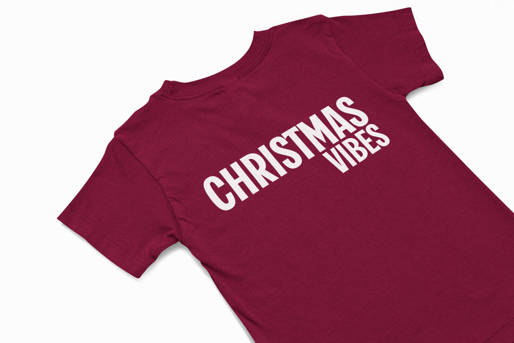 Christmas vibes christmas tshirt in burgundy