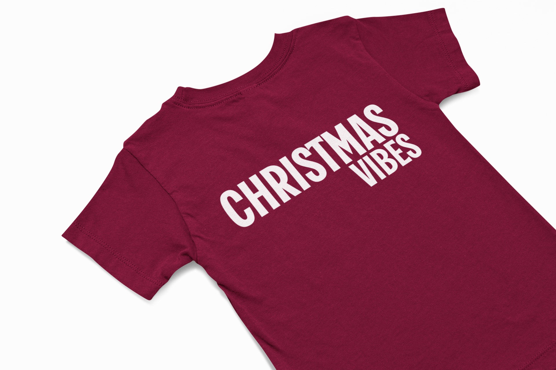 Christmas vibes christmas tshirt in burgundy