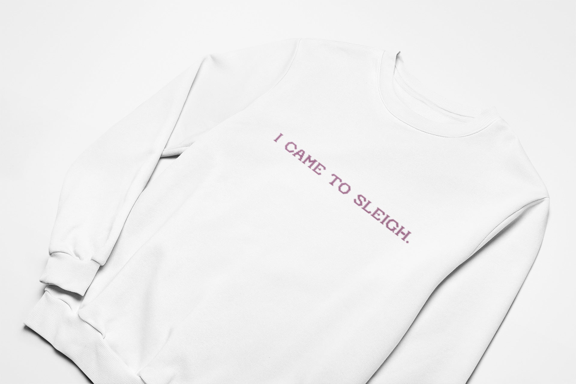 I came to sleigh christmas jumper in white