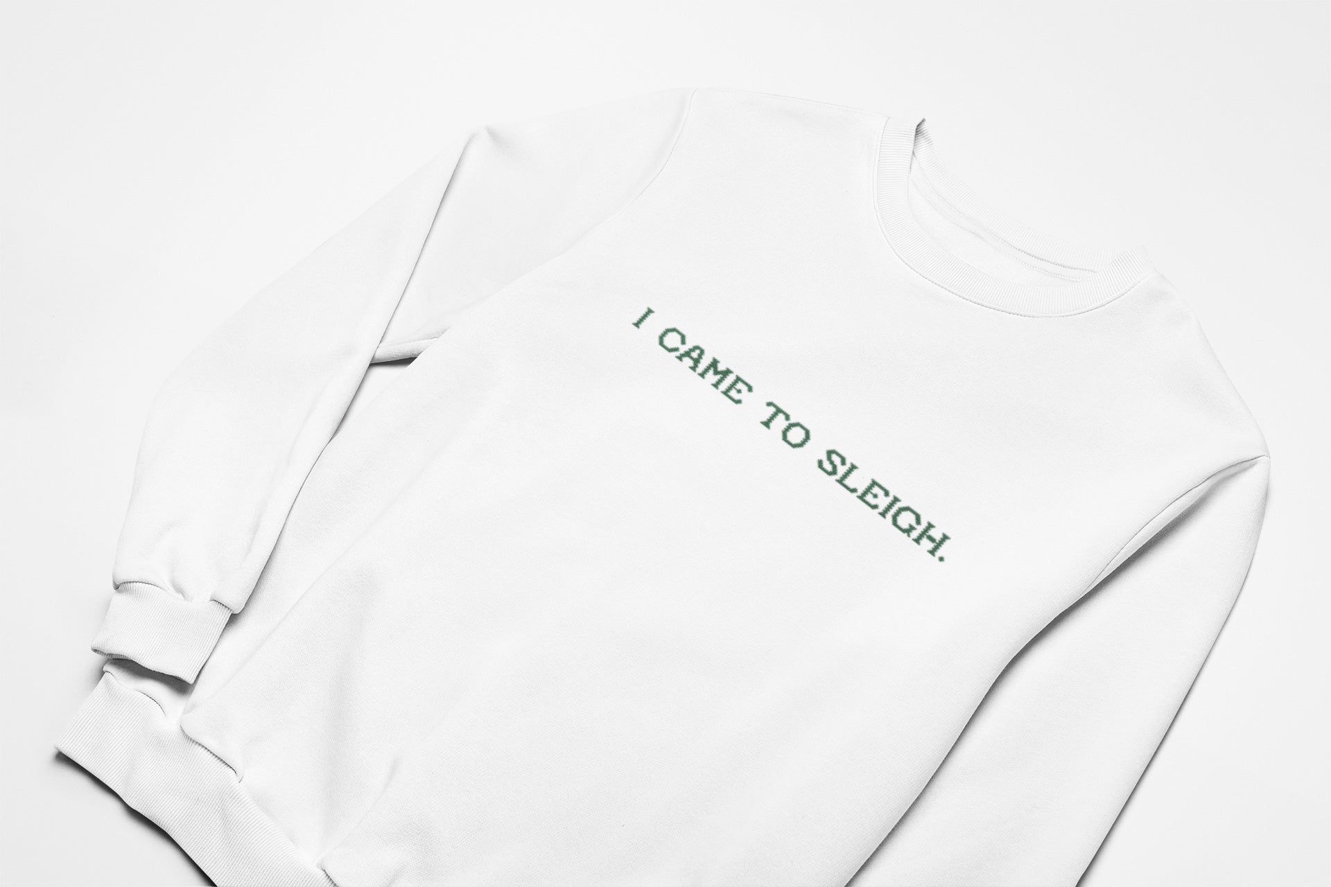 I came to sleigh christmas jumper in white