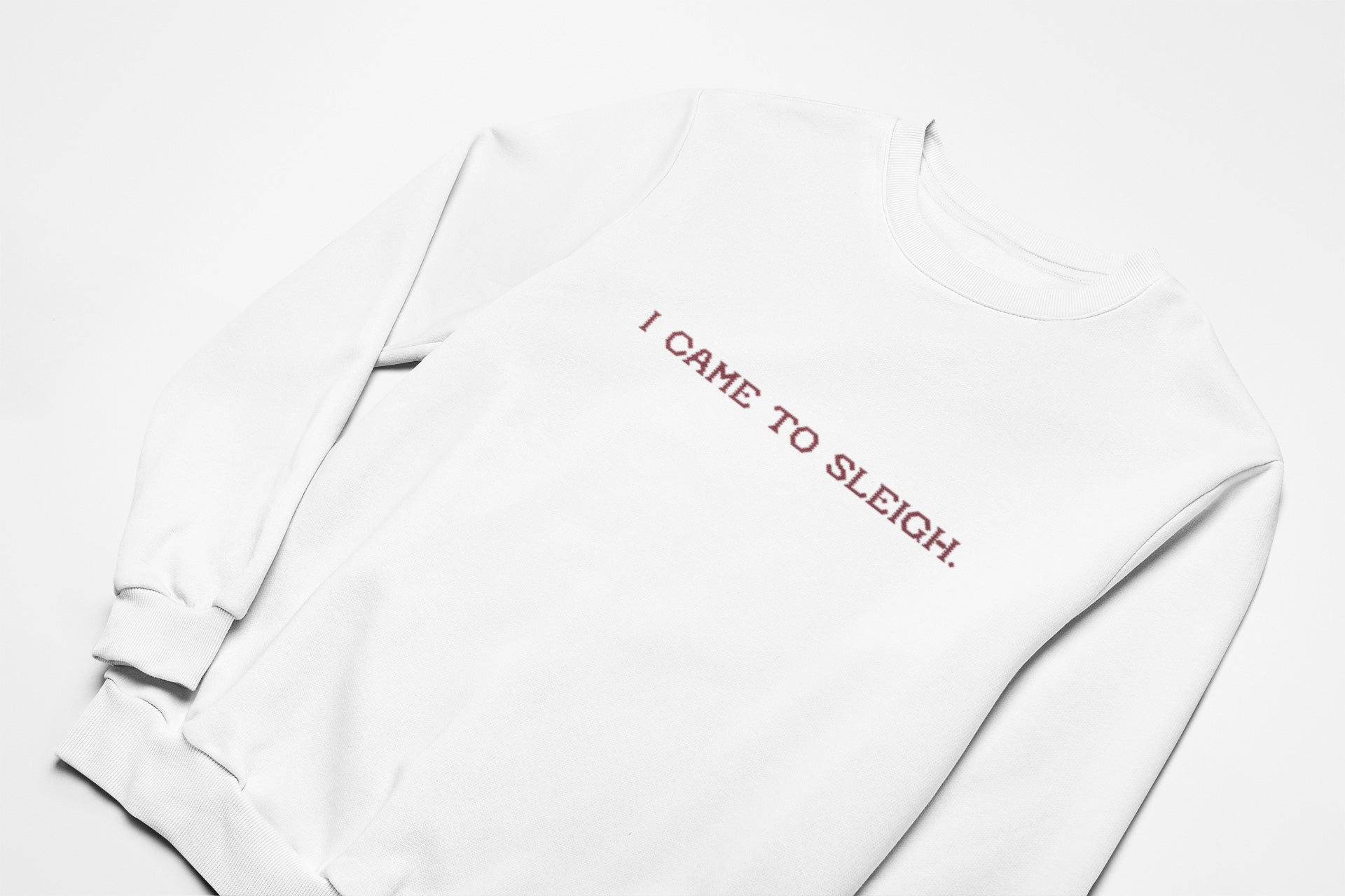 I came to sleigh christmas jumper in white