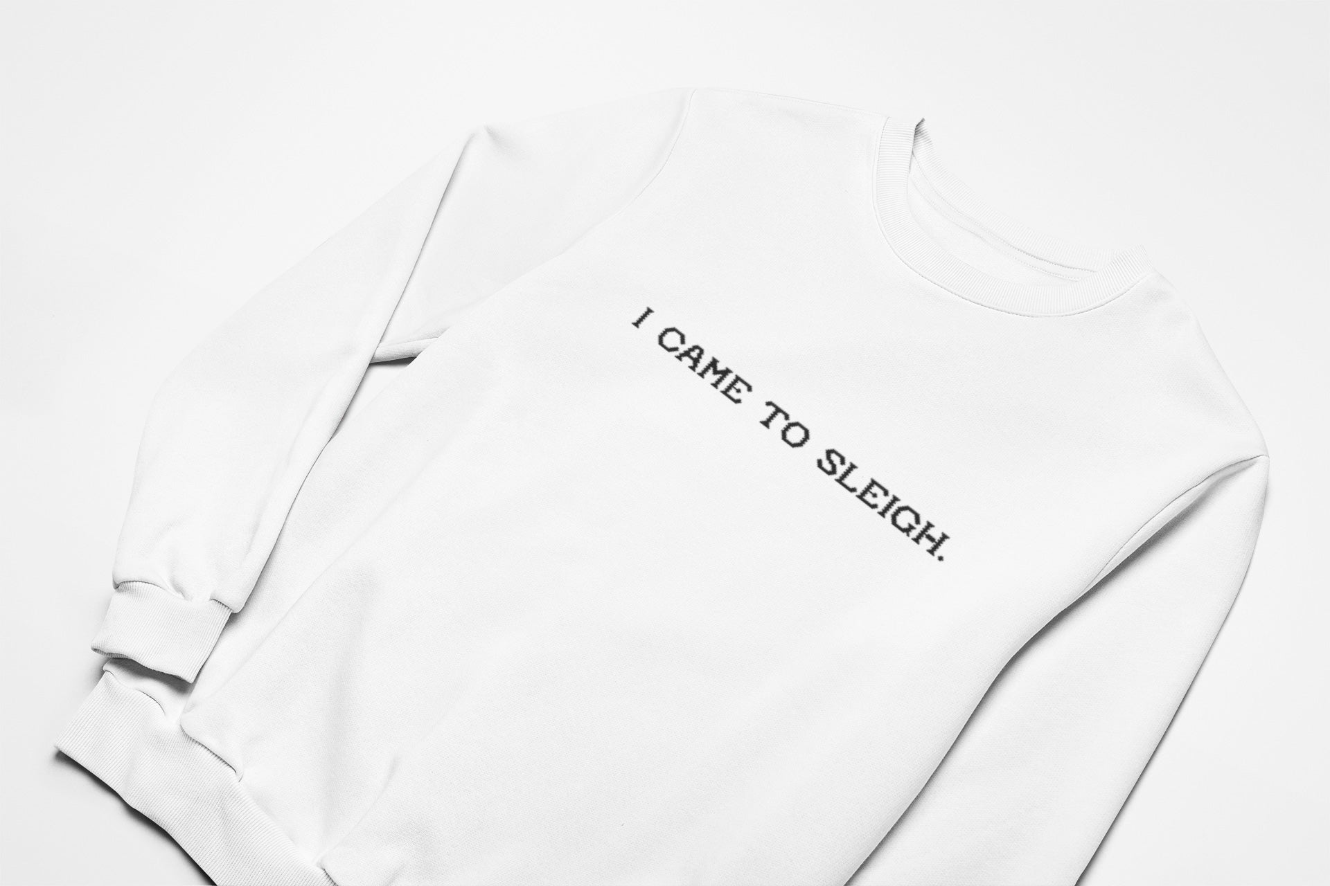 I came to sleigh christmas jumper in white