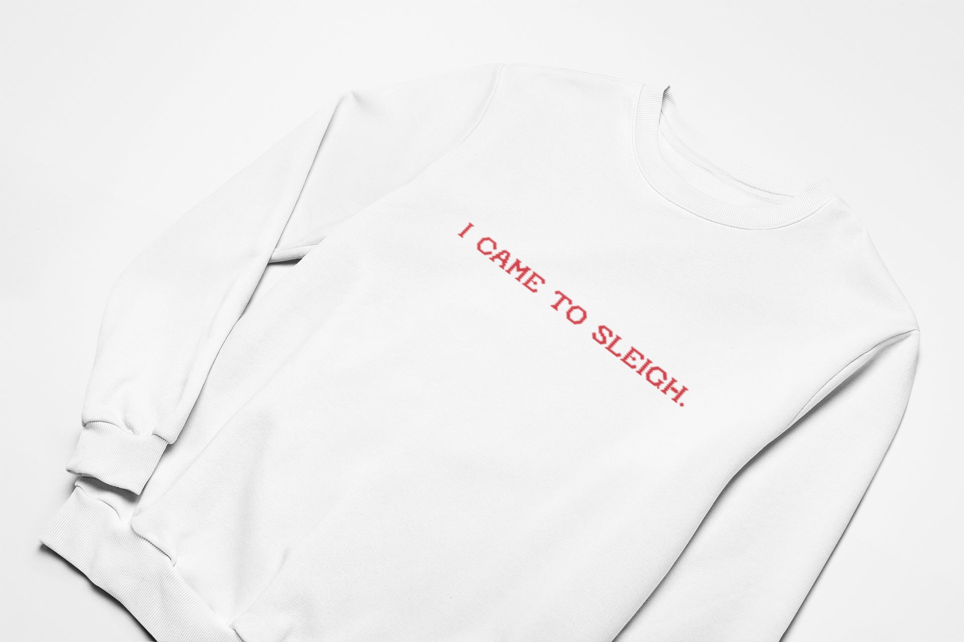 I came to sleigh christmas jumper in white