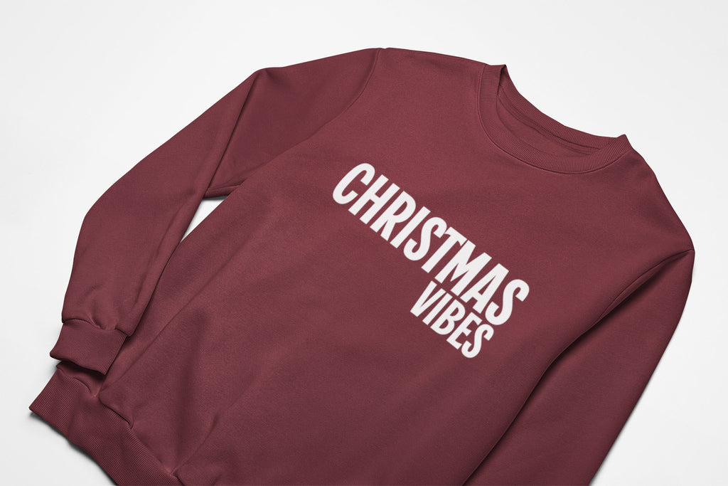 Christmas Vibes Christmas Jumper in burgundy