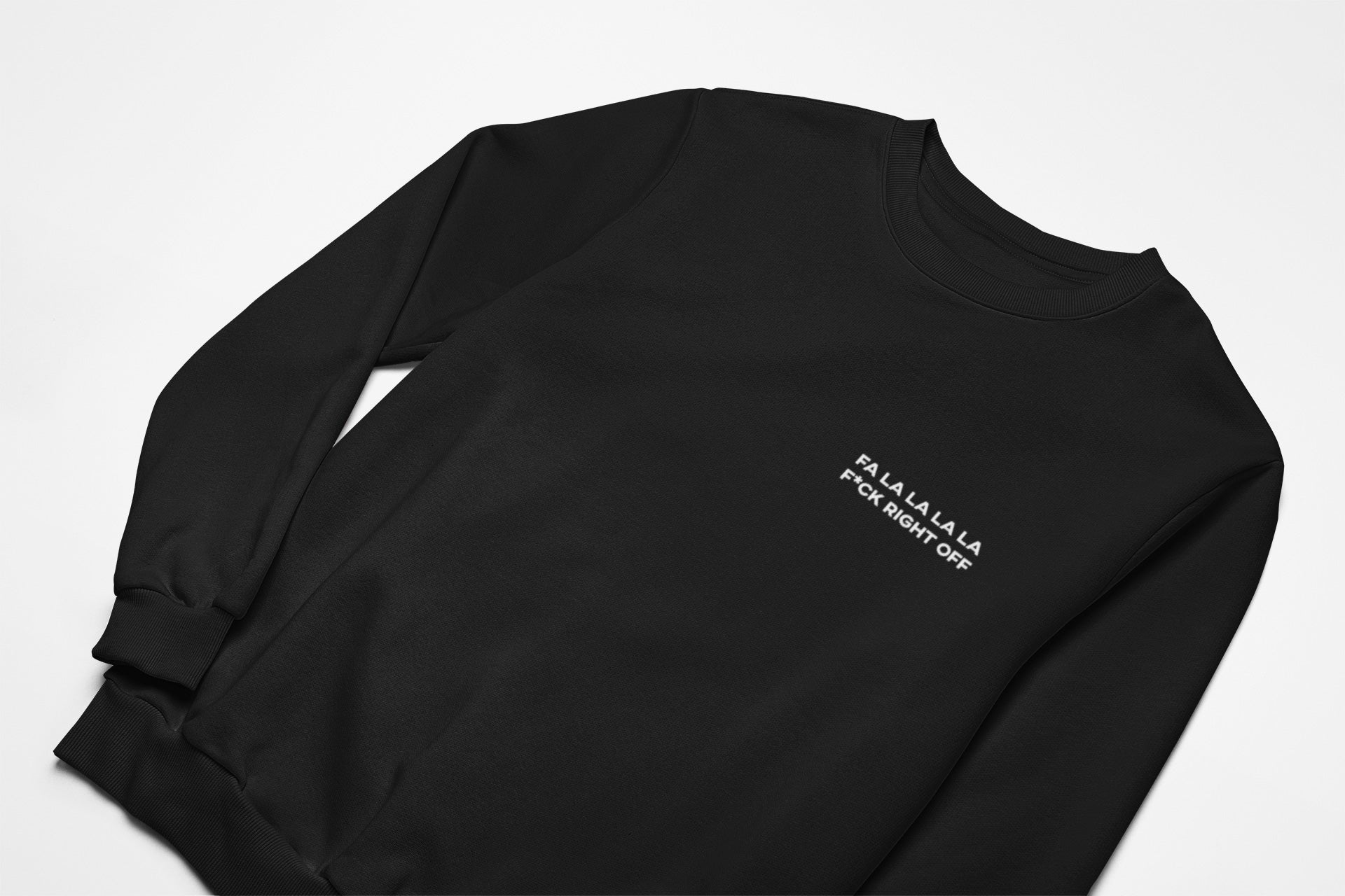 Fa LA LA LA LA F*CK RIGHT OFF christmas jumper in black