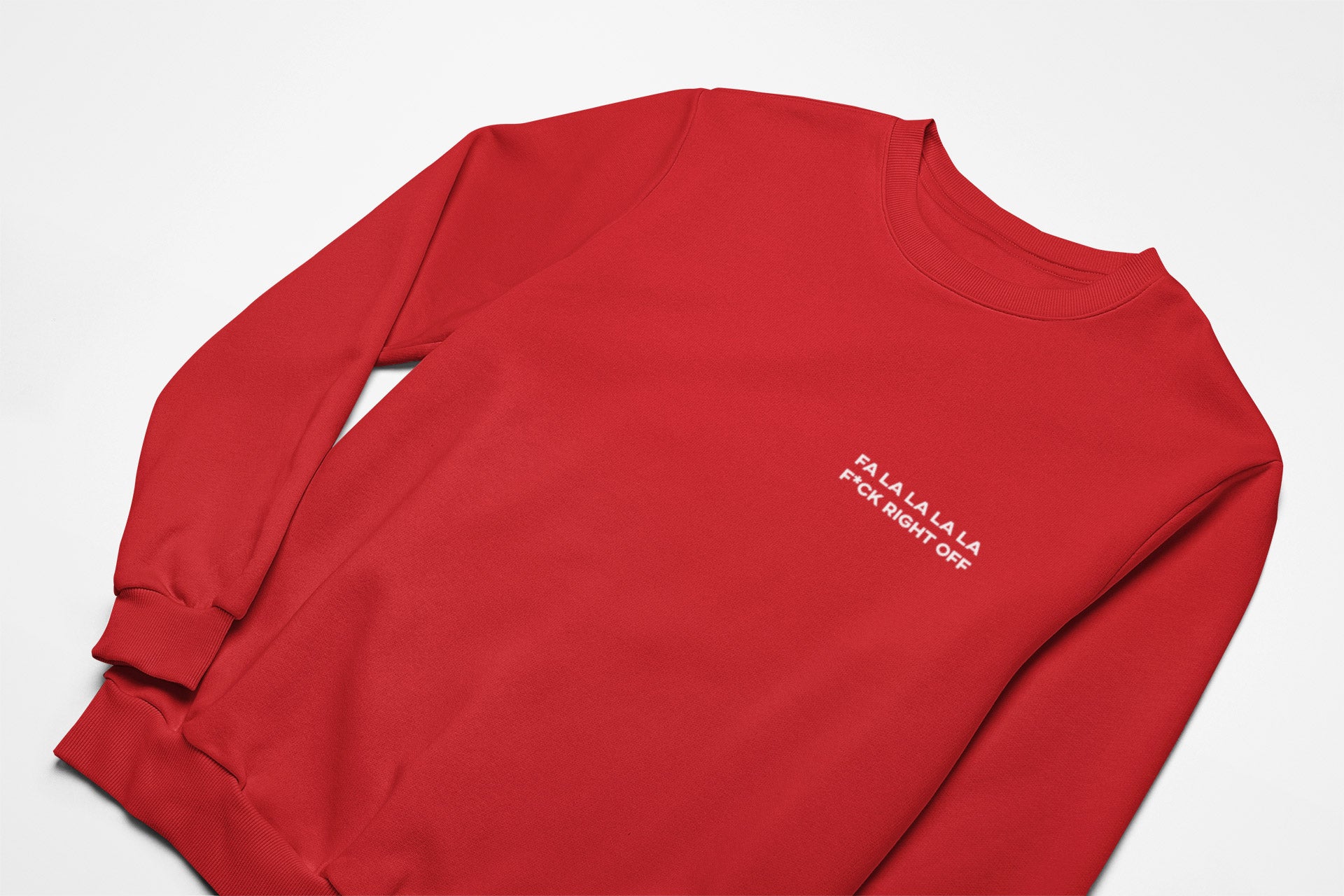 Fa LA LA LA LA F*CK RIGHT OFF christmas jumper in red