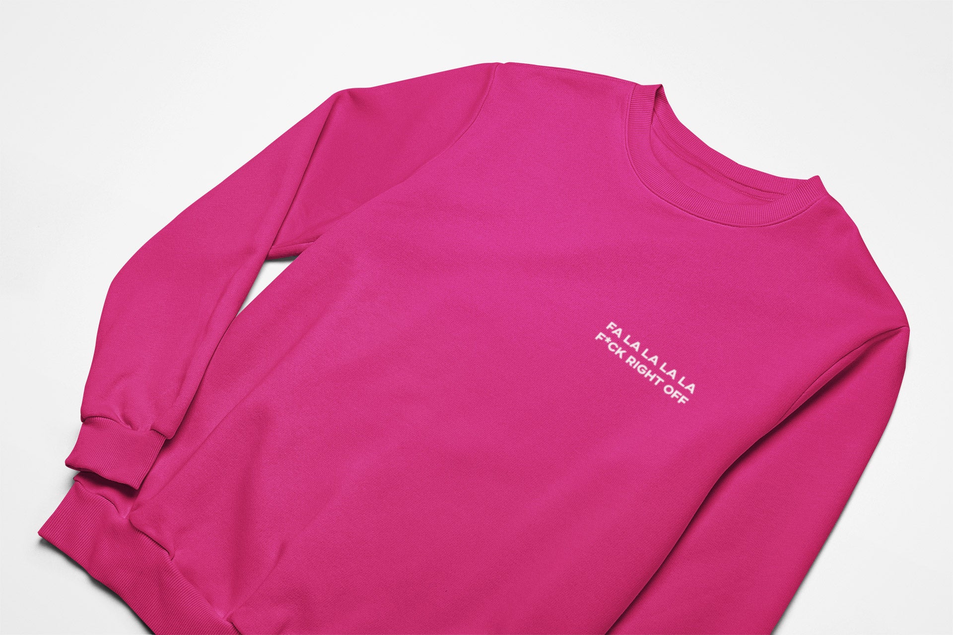 Fa LA LA LA LA F*CK RIGHT OFF christmas jumper in pink