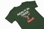 rein it in deer christmas T-shirt in green 