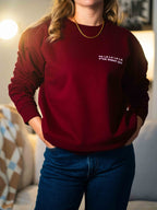 woman wearing christmas jumper