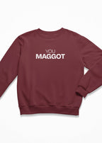 you maggot christmas jumper in burgundy