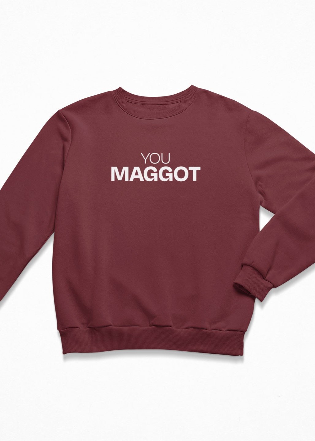 you maggot christmas jumper in burgundy