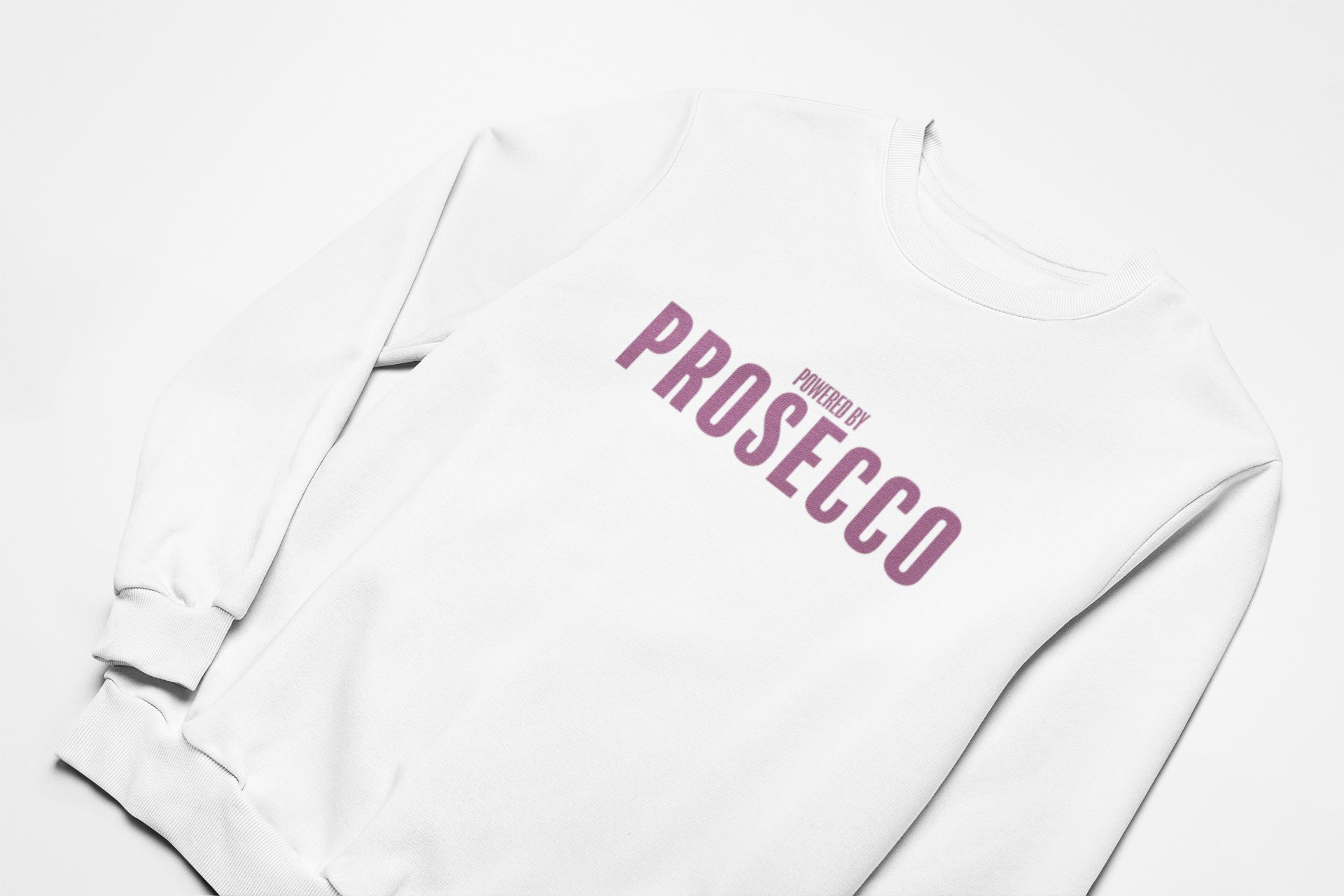 Powered by Prosecco christmas jumper in white