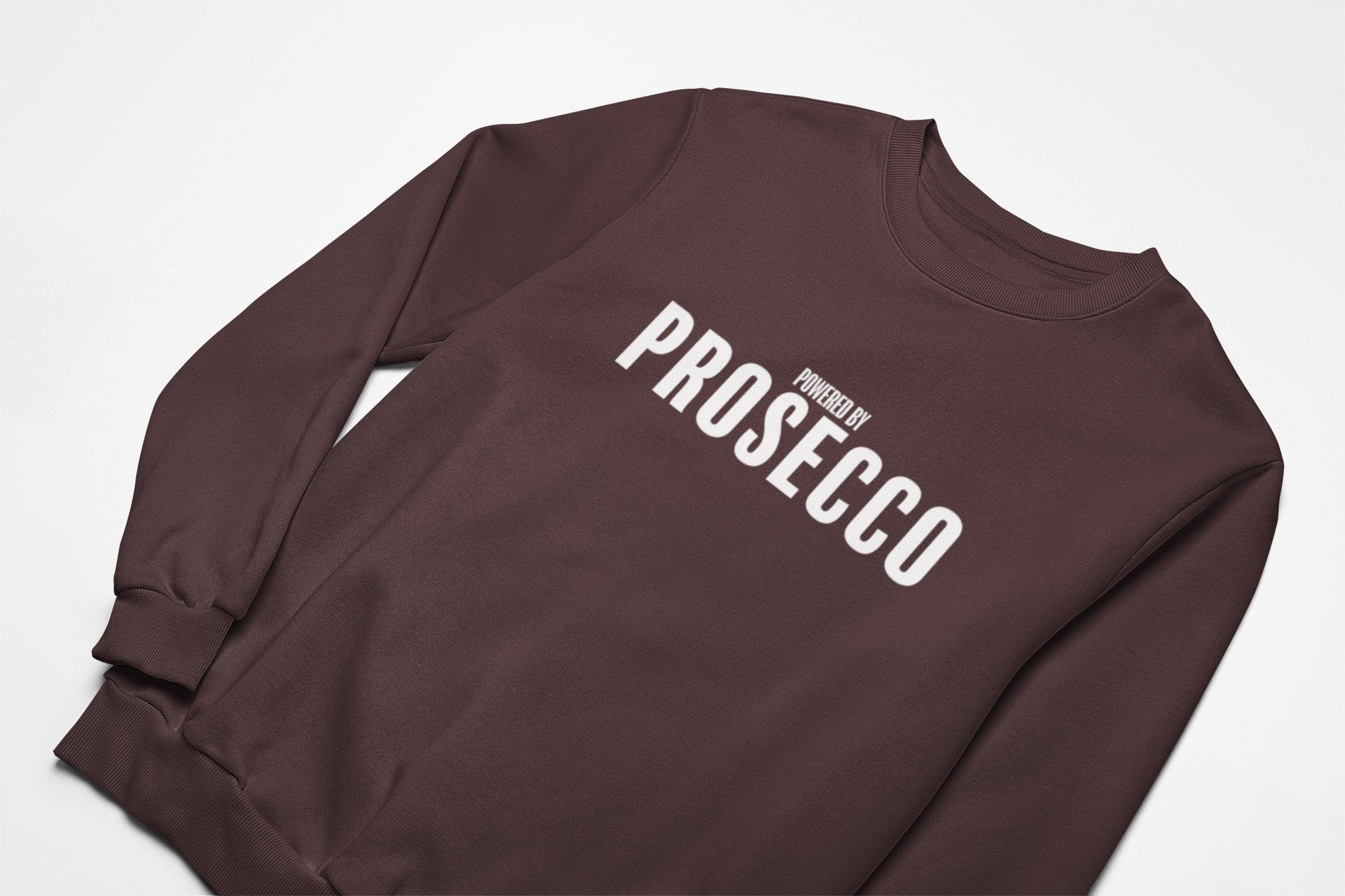 Powered by Prosecco christmas jumper in brown