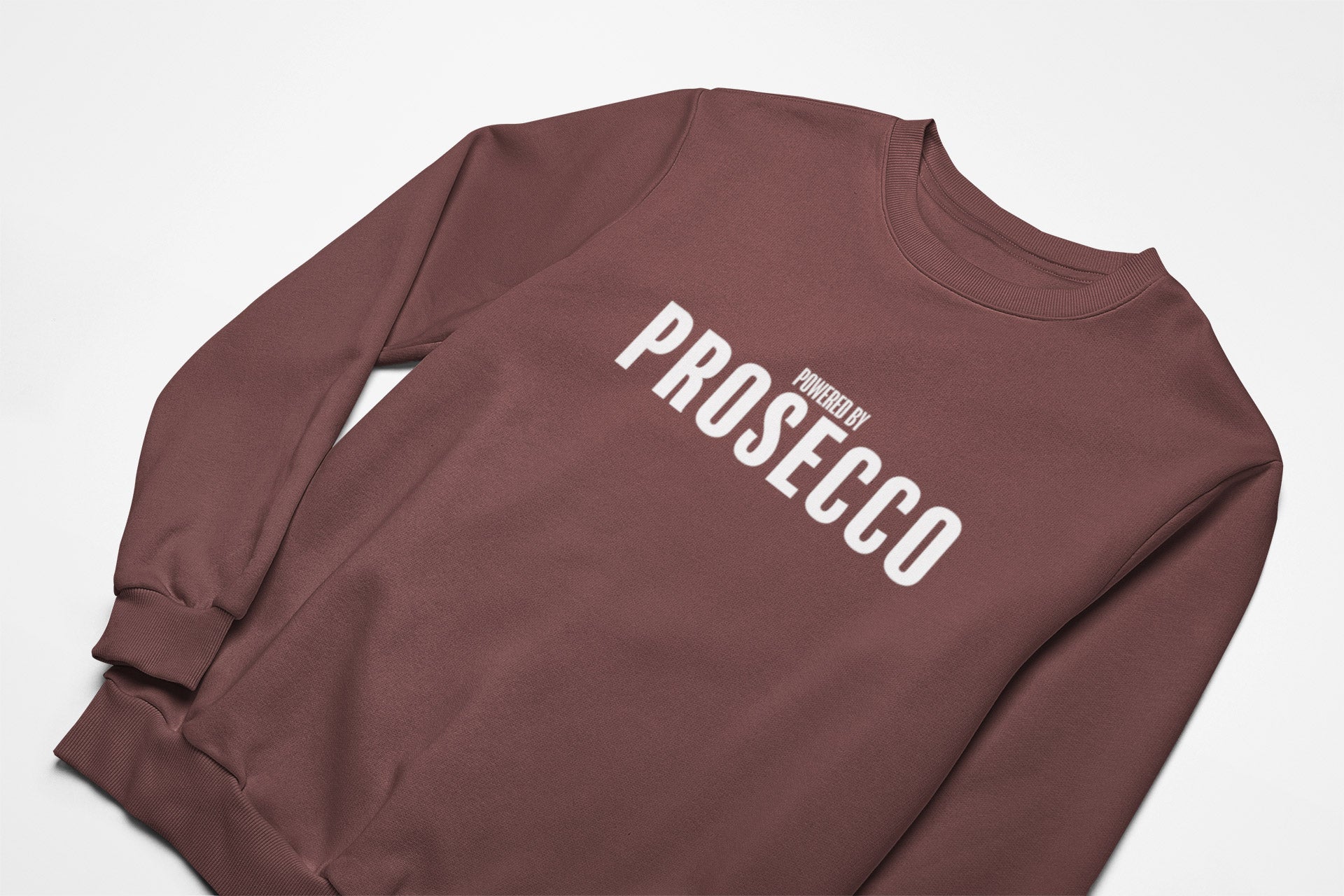 Powered by Prosecco christmas jumper in chocolate