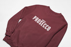 Powered by Prosecco christmas jumper in burgundy