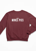 Powered by mince pies christmas jumper in burgundy