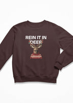 Rein it in deer christmas jumper in brown