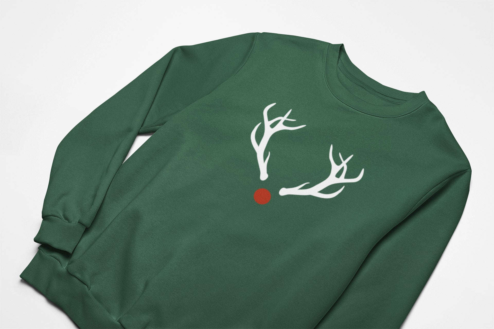 Rudolph nose christmas jumper in green