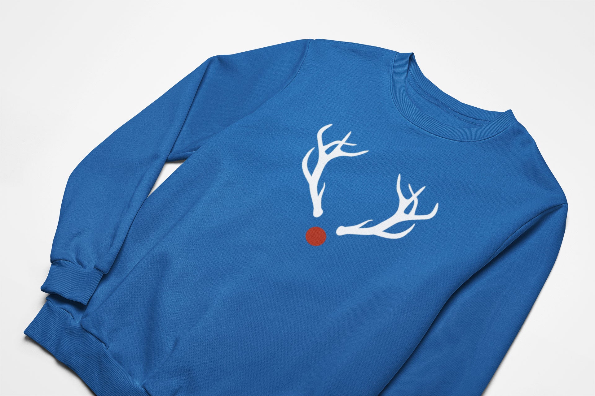 Rudolph nose christmas jumper in blue