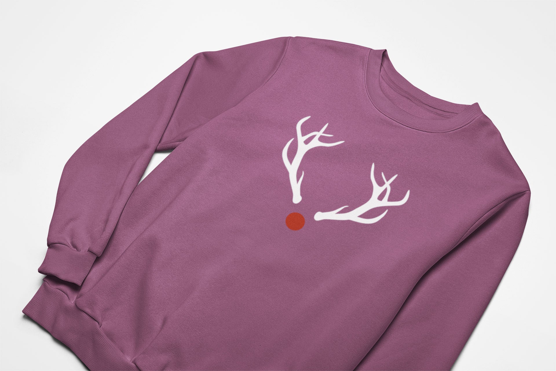 Rudolph nose christmas jumper in plum