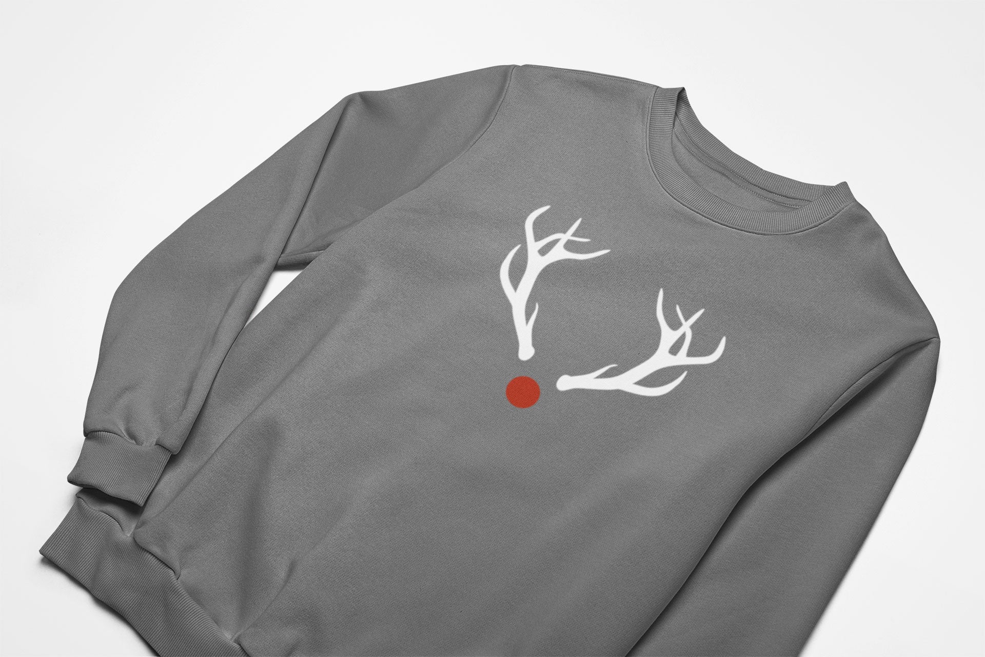 Rudolph nose christmas jumper in charcoal