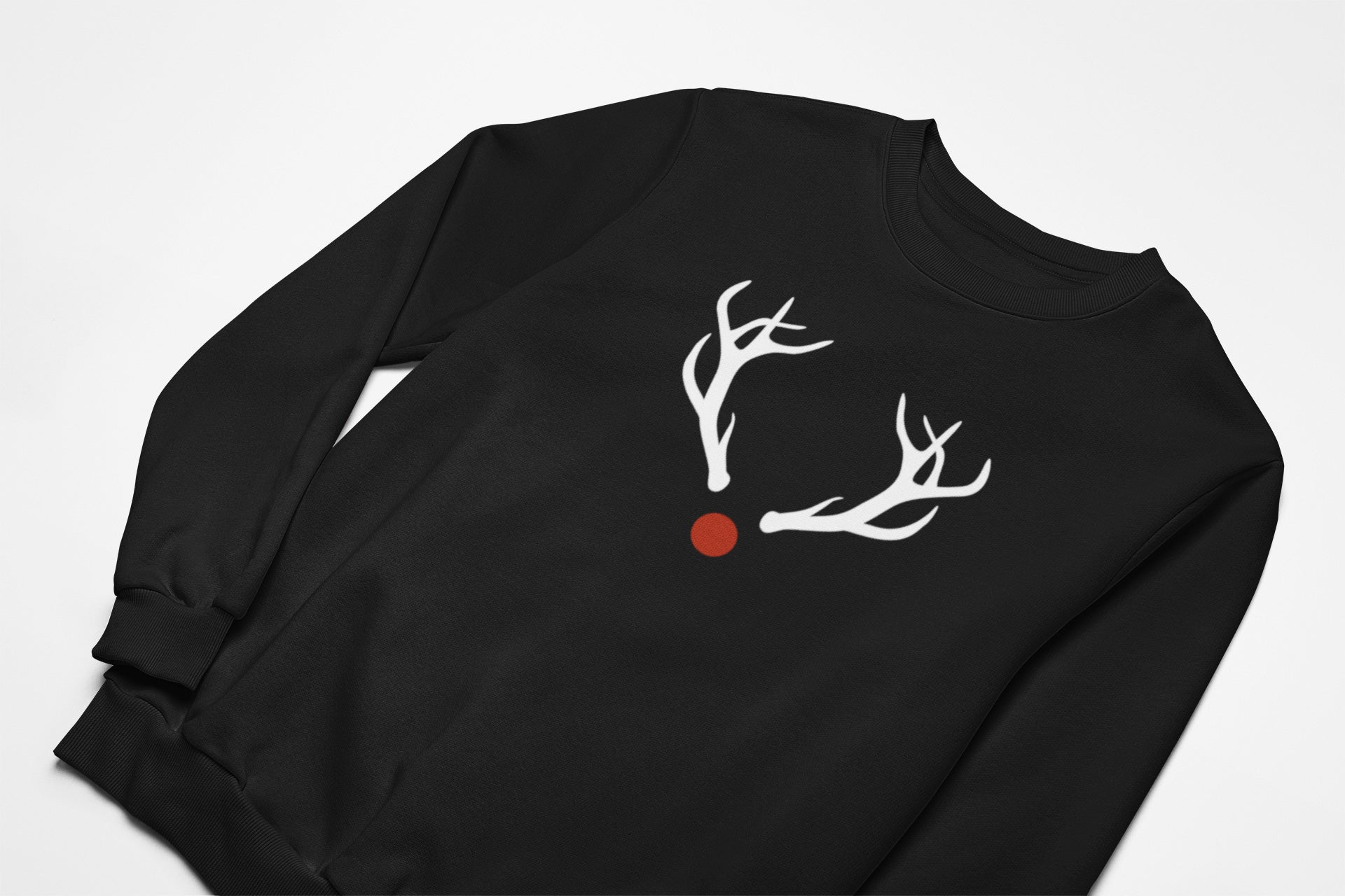 Rudolph nose christmas jumper in black