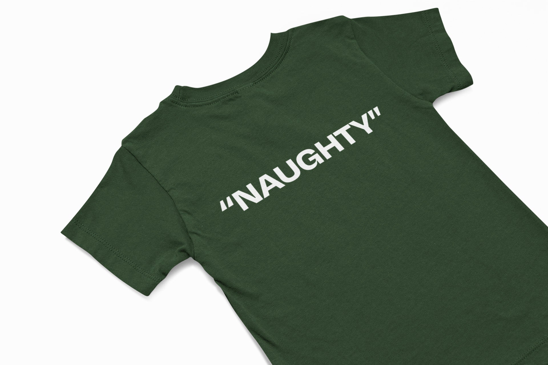 naughty christmas t-shirt in green