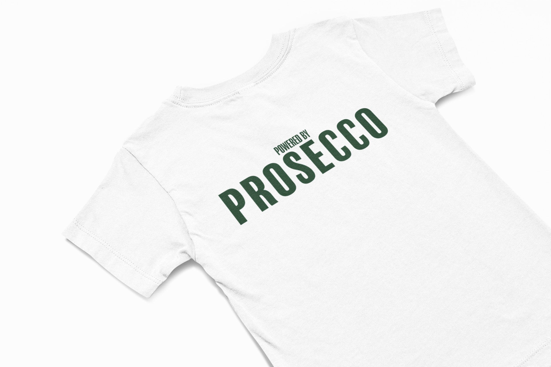 powered by prosecco christmas t-shirt in white
