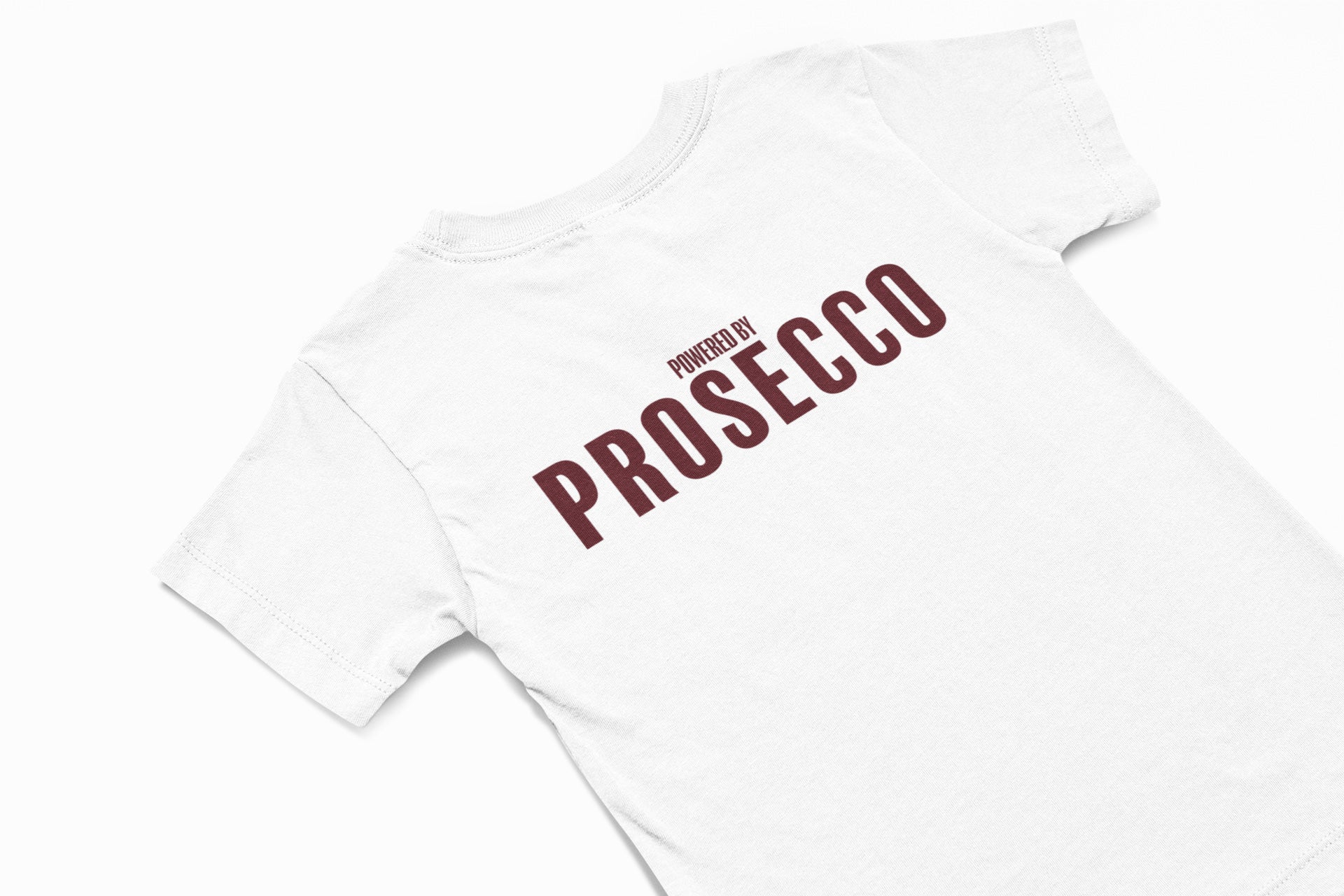 powered by prosecco christmas t-shirt in white