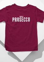 powered by prosecco christmas t-shirt in burgundy